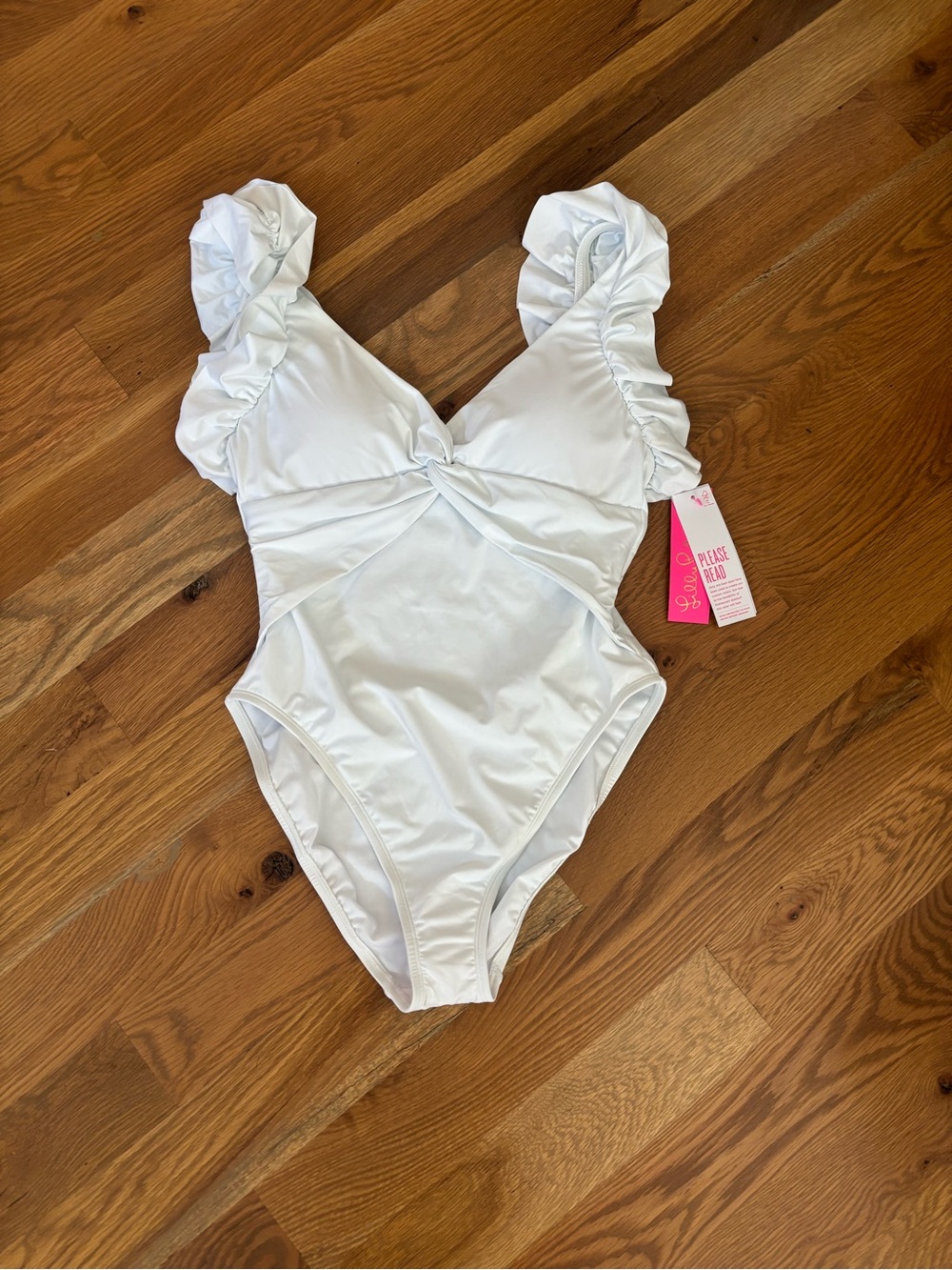 Lilly Pulitzer White One-Piece Swimsuit with Twist Detail